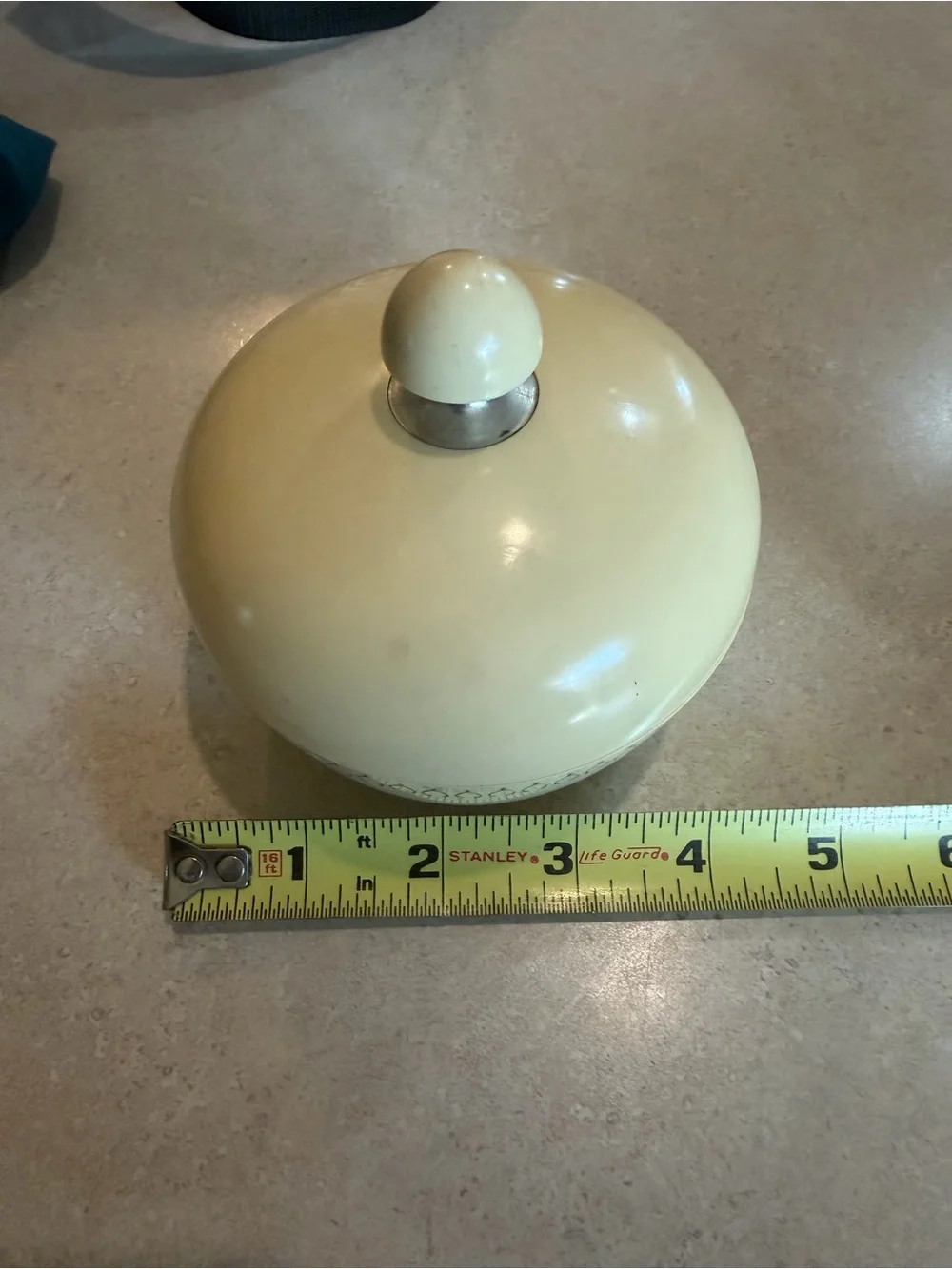 MCM Avon Powder Box Yellow Plastic Vanity Jewellery Trinket Box